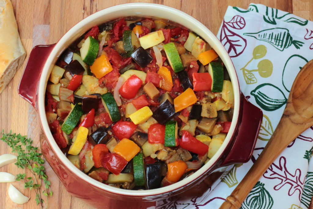 Large dish of colorful Ratatouille