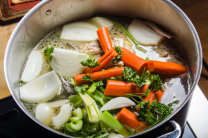 Homemade chicken broth