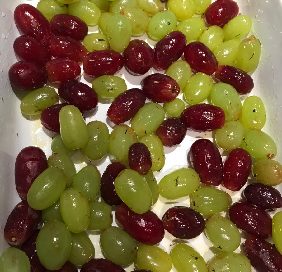Grapes ready for roasting