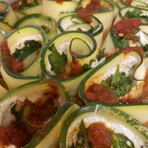 Zucchini "lasagna" Roll Ups