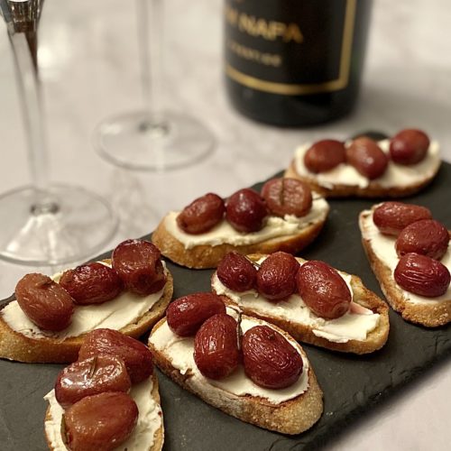 Roasted Grape Crostini