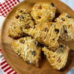 A plate of cherry almond scones