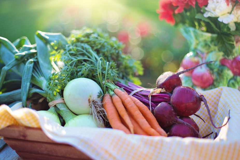 A basket full of fresh vegetables 