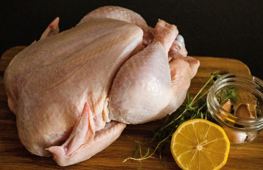 Chicken on a cutting board