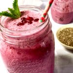 A pink berry smoothie using foods that reduce stress