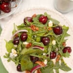 Arugula Spinach Salad with Fresh Cherries and Goat Cheese