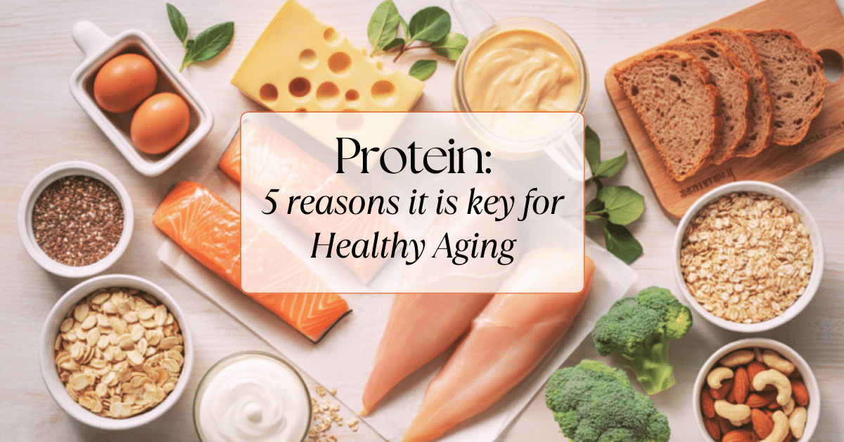 A white counter filled with high protein foods.